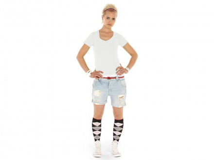 Футболка Heavy Super Club женская с V-образным вырезом, белый