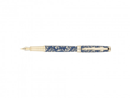Ручка перьевая Pierre Cardin RENAISSANCE. Цвет - синий и золотистый. Упаковка В-2.