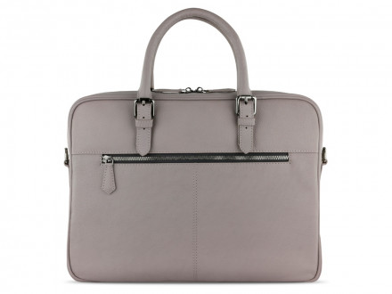 Портфель женский BUGATTI Bella, бежевый, воловья кожа/полиэстер, 38х6,5х27 см