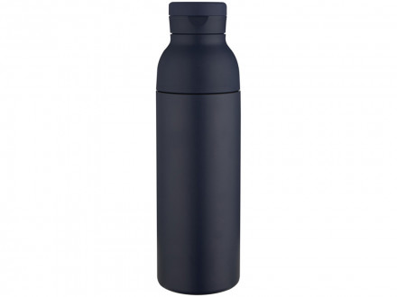 Illuminate бутылка для воды объемом 650 мл из переработанной нержавеющей стали RCS с двойными стенками и набором из 3 крышек - Синий Navy