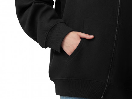 Толстовка оверсайз с капюшоном на молнии Monaco, черный