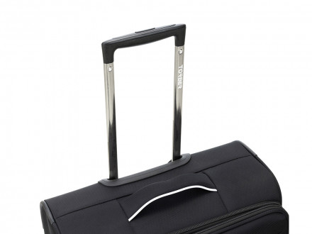 Чемодан TORBER НЕРО, чёрный, переработанный ПЭТ, 44 х 25 х 67 см, 63 л