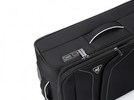 Чемодан TORBER НЕРО, чёрный, переработанный ПЭТ, 44 х 25 х 67 см, 63 л