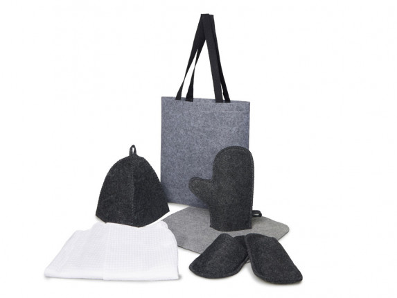 Банный набор с килтом Healing, мужской, серый