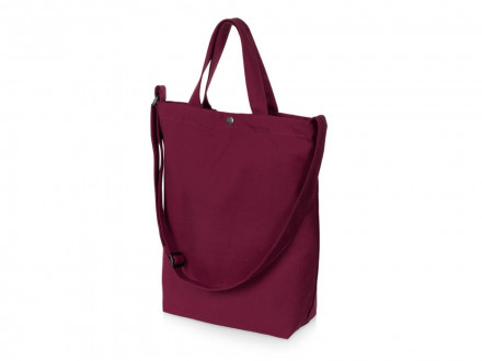 Сумка Helfer из хлопка на кнопке с регулирующейся лямкой, бордовый