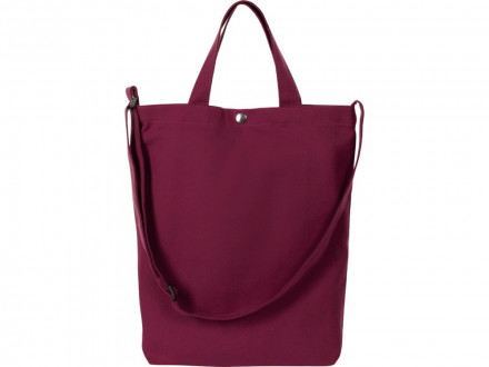 Сумка Helfer из хлопка на кнопке с регулирующейся лямкой, бордовый