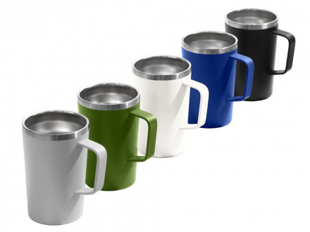 Стальная кружка с двойными стенками и порошковым покрытием Tibet, нейви