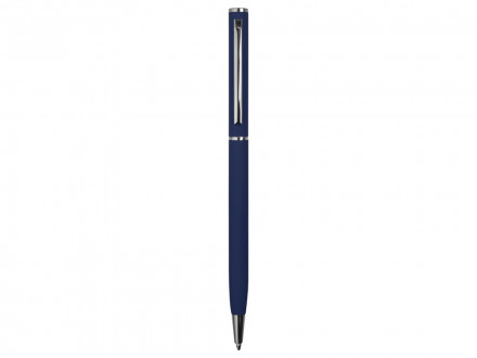 Ручка металлическая шариковая Атриум с покрытием софт-тач, темно-синий