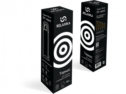 Термос Relaxika 101 (0,75 литра), черный (без лого)