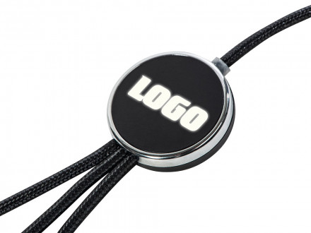 Кабель 3-в-1 с подсветкой логотипа Ion, черный