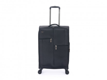 Чемодан TORBER Seyd, чёрный, нейлон 600D, 43,5 х 19 х 68 см, 56 л
