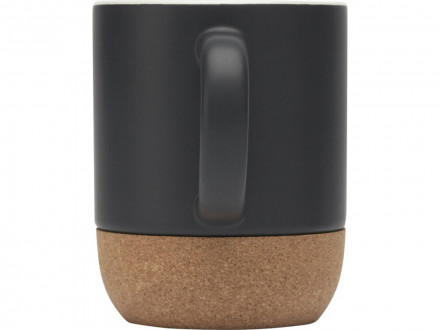 Billie керамическая кружка объемом 300 мл с пробковыми деталями и матовой отделкой, сплошной черный