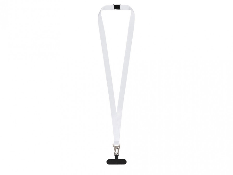 Ланъярд 2,5 см под сублимацию с большим карабином, замком обрыва и узким держателем для телефона из ПЭ