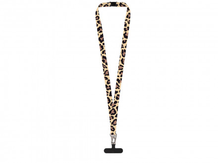 Ланъярд 2,5 см под сублимацию с большим карабином, замком обрыва и узким держателем для телефона из ПЭ