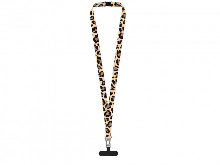 Ланъярд 2,5 см под сублимацию с большим карабином, замком обрыва и узким держателем для телефона из ПЭ