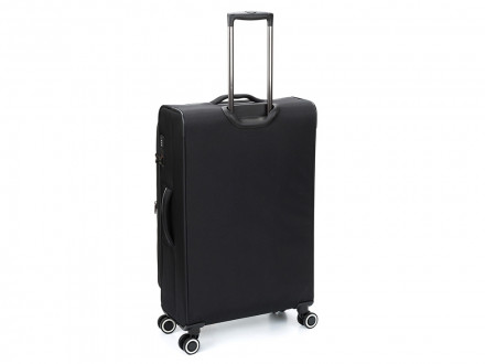 Чемодан TORBER НЕРО, чёрный, переработанный ПЭТ, 48 х 28 х 79 см, 90 л