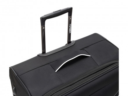 Чемодан TORBER НЕРО, чёрный, переработанный ПЭТ, 48 х 28 х 79 см, 90 л