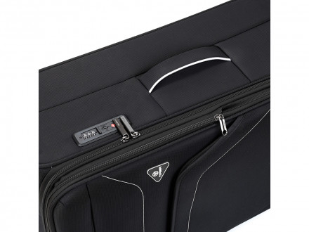 Чемодан TORBER НЕРО, чёрный, переработанный ПЭТ, 48 х 28 х 79 см, 90 л