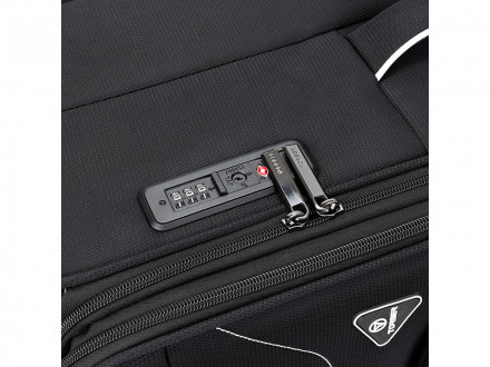 Чемодан TORBER НЕРО, чёрный, переработанный ПЭТ, 48 х 28 х 79 см, 90 л