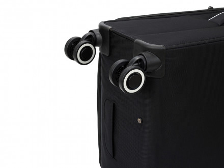 Чемодан TORBER НЕРО, чёрный, переработанный ПЭТ, 48 х 28 х 79 см, 90 л