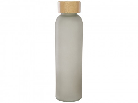 Lume бутылка из матового содово-известкового стекла объемом 500 мл с бамбуковой крышкой - Серый