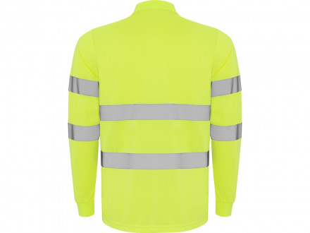 Поло Polaris мужское c длинным рукавом, неоновый желтый