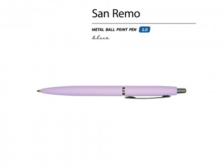Ручка металлическая шариковая San Remo, софт-тач, 1.0 мм, сиреневый