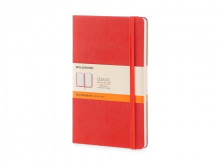 Записная книжка Moleskine Classic (в линейку) в твердой обложке, Large (13х21см), красный