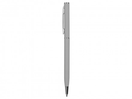 Ручка металлическая шариковая Атриум с покрытием софт-тач, средний серый