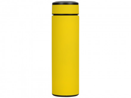 Термос Confident с покрытием soft-touch 420мл, желтый (P)