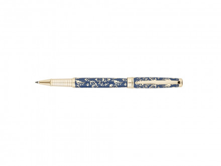 Ручка - роллер Pierre Cardin RENAISSANCE. Цвет - синий и золотистый. Упаковка В-2.