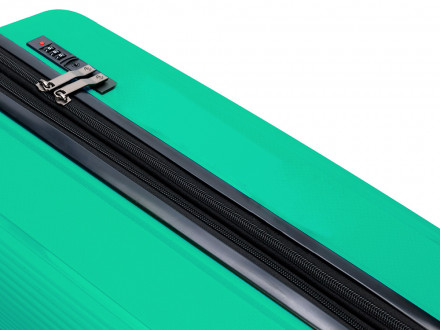 Чемодан TORBER В Отпуск, ярко-бирюзовый, полипропилен, 55 х 36 х 21,5 см, 37 л