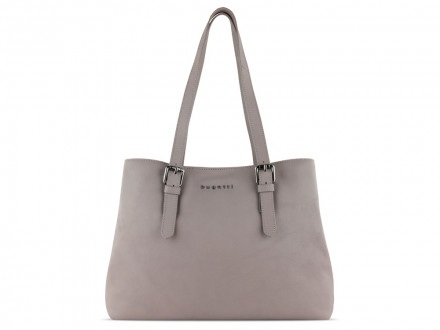 Сумка женская BUGATTI Bella, бежевая, воловья кожа/полиэстер, 33х14х25 см