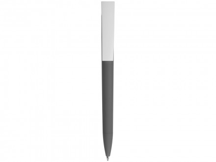 Ручка пластиковая soft-touch шариковая Zorro, серый/белый