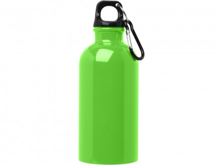 Одностенная бутылка для воды с карабином Oregon, изготовленная из нержавеющей стали, сертифицированной по стандарту RCS, объемом 400 мл - Зеленое яблоко