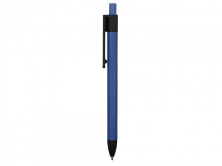 Ручка металлическая soft-touch шариковая Haptic, синий/черный