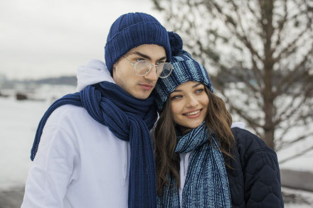 Шарф Chain, зеленый (оливковый)