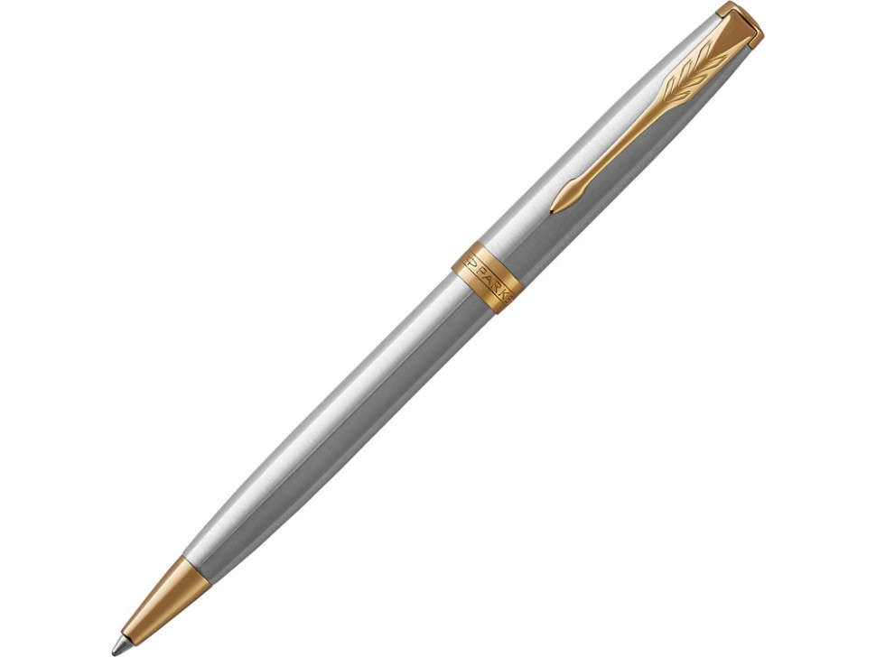 Ручка шариковая Parker Sonnet Core Stainless Steel GT, серебристый/золотистый