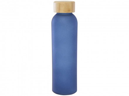 Lume бутылка из матового содово-известкового стекла объемом 500 мл с бамбуковой крышкой - Синий