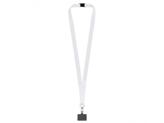 Ланъярд 2 см под сублимацию с трендовым карабином, замком обрыва и большим держателем для телефона из ПЭ, серебристый