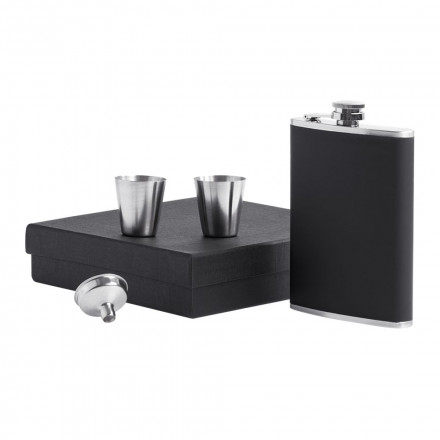 Набор Trusty: фляжка, стаканчики и воронка, черный