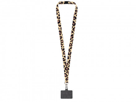 Ланъярд 2,5 см под сублимацию с трендовым карабином, замком обрыва и большим держателем для телефона из ПЭ