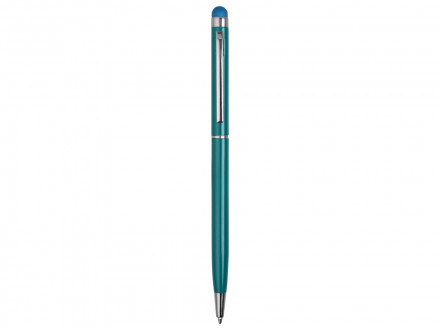 Ручка-стилус металлическая шариковая Jucy, бирюзовый