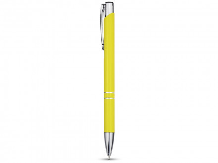 Алюминиевая шариковая кнопочная ручка Moneta, синие чернила, желтый