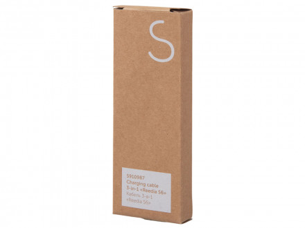 Кабель 3-в-1 с подсветкой лого Reedia S6, бамбук, черный