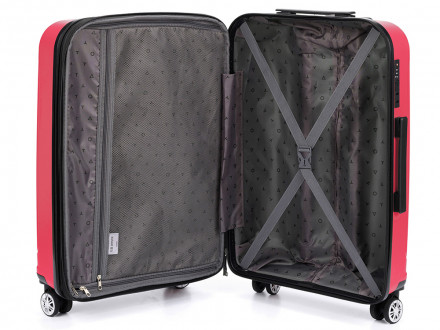 Чемодан TORBER В Отпуск, ярко-розовый, полипропилен, 55 х 36 х 21,5 см, 37 л