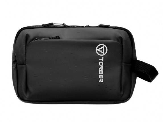 Несессер TORBER РИТМ, черный, полиэстер 900D с PU покрытием, 27 х 18 х 6 см