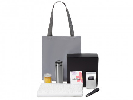 Подарочный набор Re:f. Walk с палантином, шоппером и термосом, белый