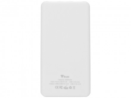 Портативное зарядное устройство Reserve с USB Type-C, 5000 mAh, белый