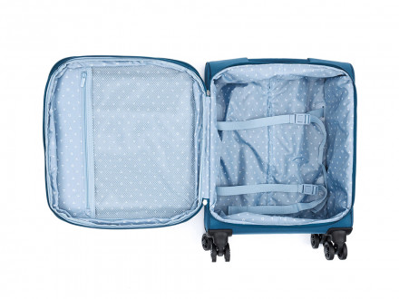 Чемодан TORBER ВИВИ, синий, полиэстер, 39 х 20 х 54 см, 36 л